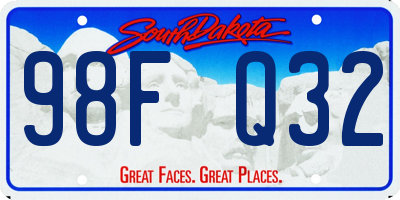 SD license plate 98FQ32