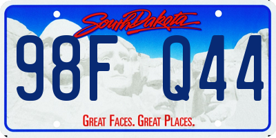 SD license plate 98FQ44