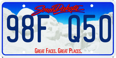 SD license plate 98FQ50