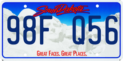 SD license plate 98FQ56