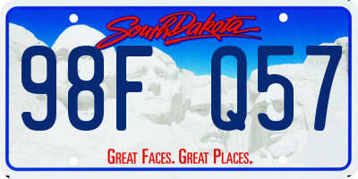 SD license plate 98FQ57