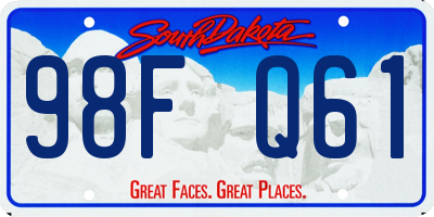 SD license plate 98FQ61