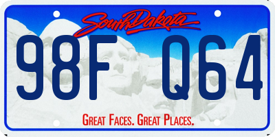SD license plate 98FQ64