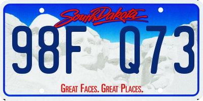 SD license plate 98FQ73