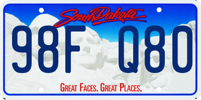 SD license plate 98FQ80