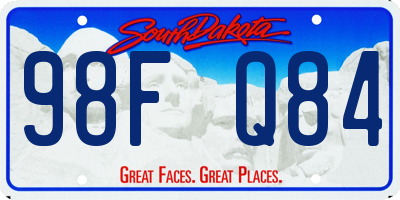SD license plate 98FQ84
