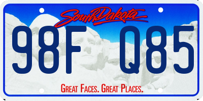 SD license plate 98FQ85