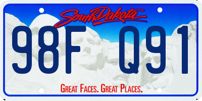 SD license plate 98FQ91