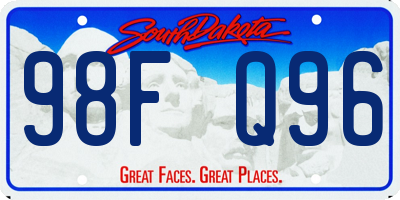SD license plate 98FQ96