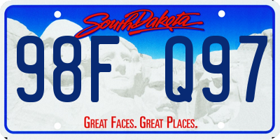 SD license plate 98FQ97