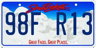 SD license plate 98FR13