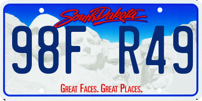 SD license plate 98FR49