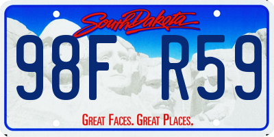 SD license plate 98FR59