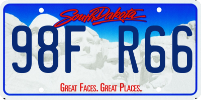 SD license plate 98FR66