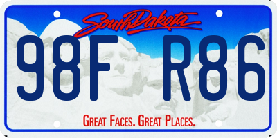 SD license plate 98FR86