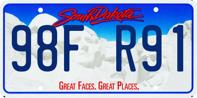 SD license plate 98FR91