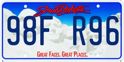 SD license plate 98FR96