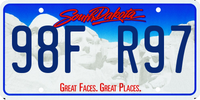 SD license plate 98FR97