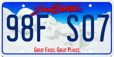 SD license plate 98FS07