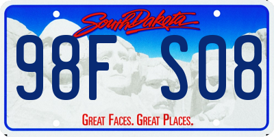SD license plate 98FS08