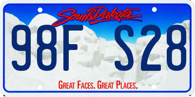 SD license plate 98FS28