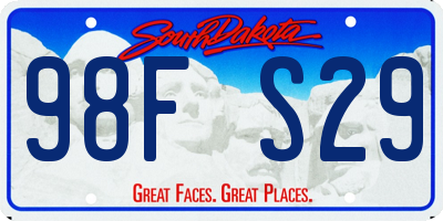 SD license plate 98FS29
