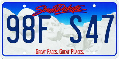 SD license plate 98FS47