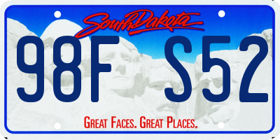 SD license plate 98FS52