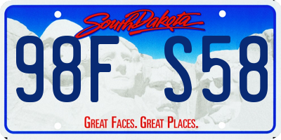 SD license plate 98FS58