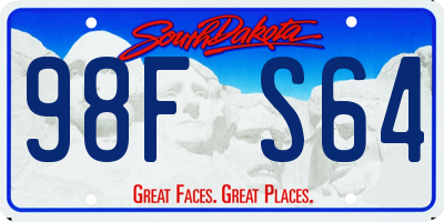 SD license plate 98FS64