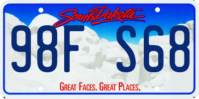 SD license plate 98FS68