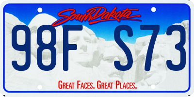 SD license plate 98FS73
