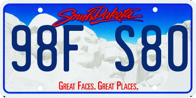 SD license plate 98FS80
