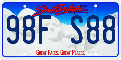 SD license plate 98FS88