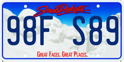 SD license plate 98FS89