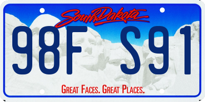 SD license plate 98FS91