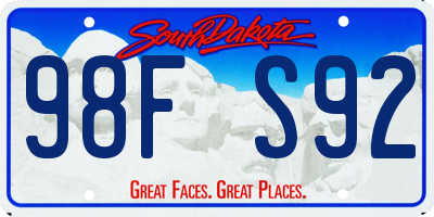 SD license plate 98FS92