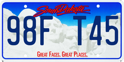 SD license plate 98FT45