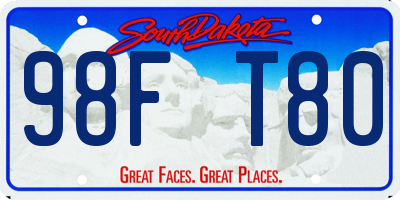 SD license plate 98FT80