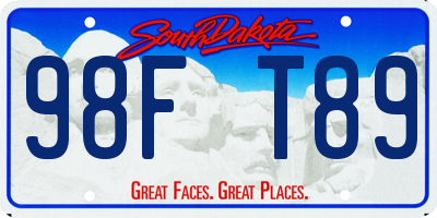 SD license plate 98FT89