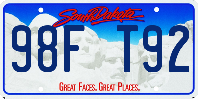 SD license plate 98FT92