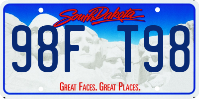 SD license plate 98FT98