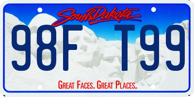 SD license plate 98FT99