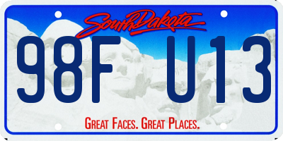 SD license plate 98FU13