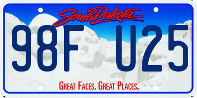 SD license plate 98FU25