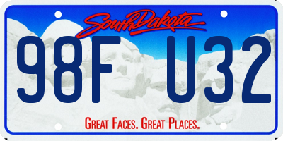 SD license plate 98FU32