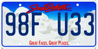SD license plate 98FU33