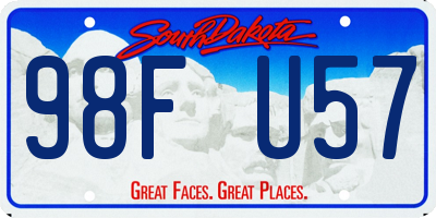 SD license plate 98FU57