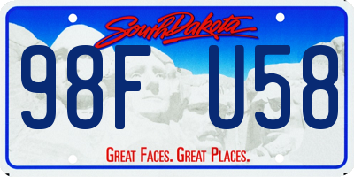 SD license plate 98FU58