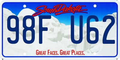 SD license plate 98FU62